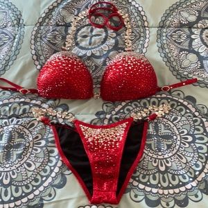 Red competition bikini